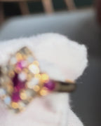 Antieke Edwardiaanse Ruby Diamanten Ring