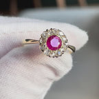 Antieke Robijn Diamant Entouragering