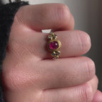 Vintage robijn diamanten ring