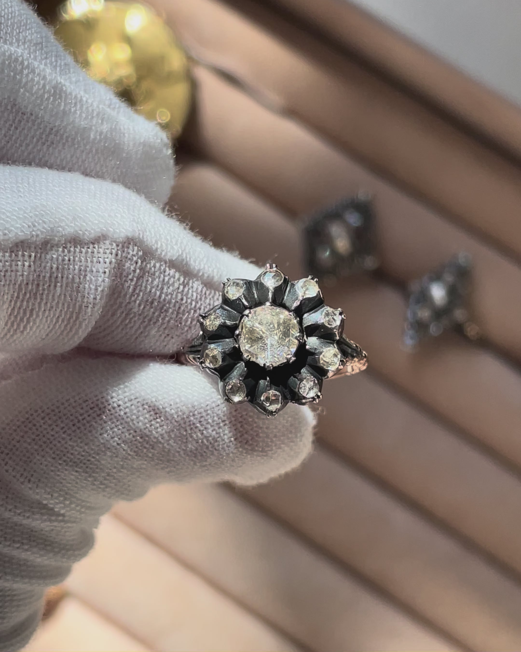 Rosecut Diamond Entourage Ring