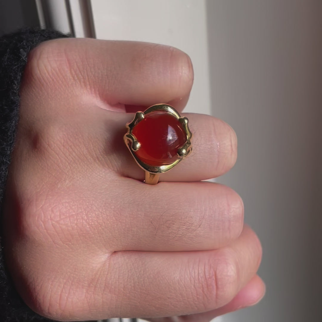 Jaren 60 Vintage Carneool Ring
