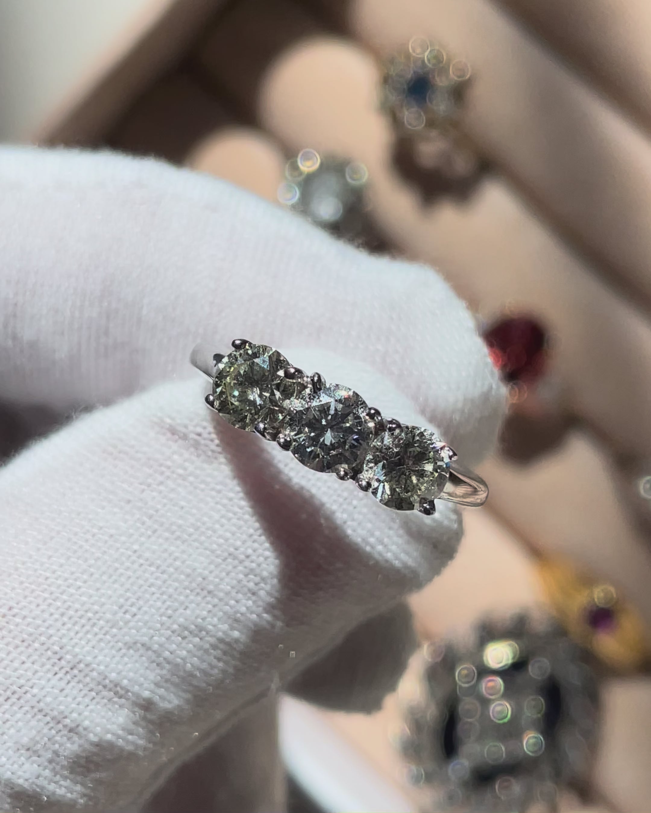 Modern 1.65ct Diamond Trilogy Ring