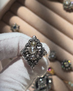 Nederlandse Roségeslepen Diamant Navette Ring