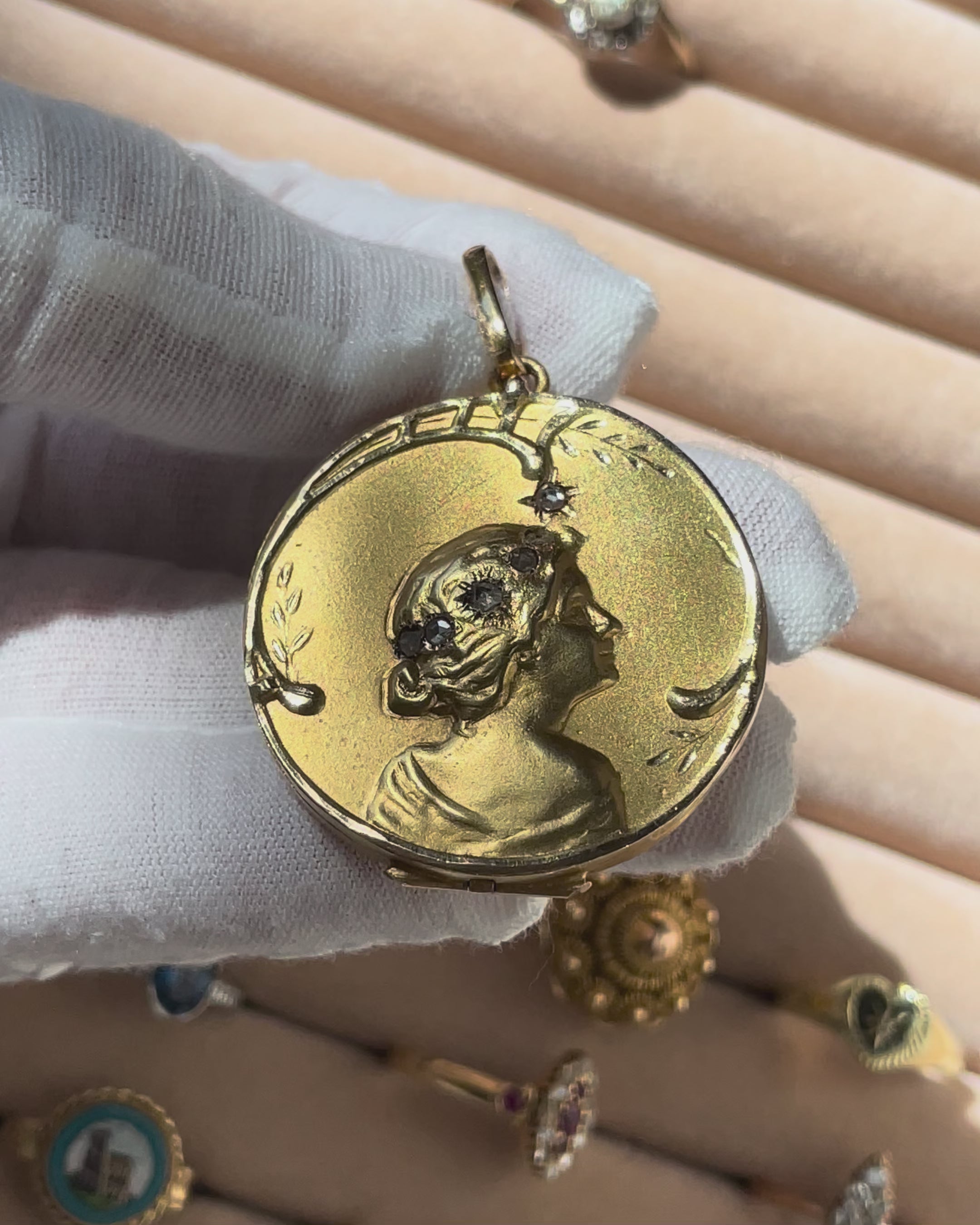 Art Nouveau High Carat Lady Locket