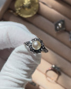 Antieke Nederlandse Roségeslepen Diamanten Parelring