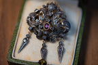 Early Victorian Diamond Ruby Brooch Pendant - LUXORIA VITA